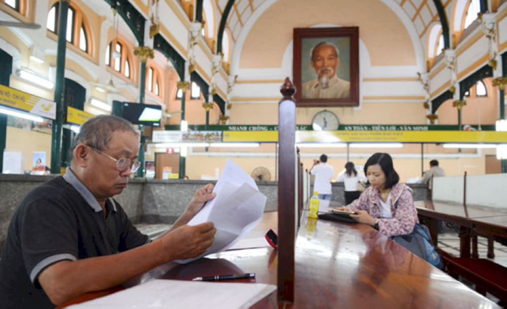 The “Old Father” is watching his "children" working in the Post Office